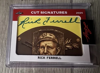 2025 LEAF RICK FERRELL CUT SIGNATURES CS-RF1 BASEBALL CARD - Image 1 of 2