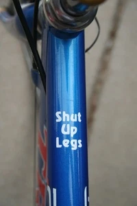 Shut Up Legs Jens Voigt #2 die-cut bike frame sticker. Buy 2 sets Get 1 FREE! - Picture 1 of 2