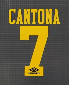 CANTONA #7 1993-1995 Player Size Premier League Yellow Nameset - Picture 1 of 1