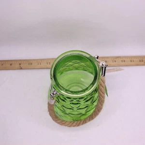 Alpine Solar Hanging Lantern Glass Green HGY440ABB-8 - Picture 1 of 4