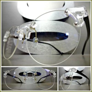 OVERSIZED Classic Vintage RETRO Style EYE GLASSES Large Frame Round Clear Lens - Picture 1 of 10