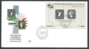 1985 ITALIA FDC FILAGRANO FOGLIETTO PENNY BLACK ITALIA 85 NO TIMBRO ARRIVO - K - Picture 1 of 1