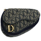 Christian Dior Trotter Canvas Saddle Pouch Navy Auth 59616
