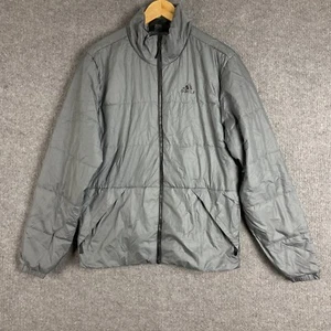 Adidas Jacket Mens Small Grey Black Puffer Insulated Softshell Full Zip Adult - Picture 1 of 17