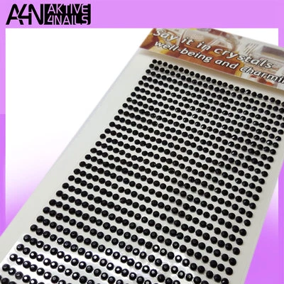 AKTIVE4NAILS STRASS - Streifen - SCHWARZ, selbstklebend 775 Stück Strass-Steinchen