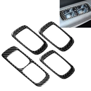 4Pcs For Porsche Cayenne 03-10 Carbon Fiber Window Lift Switch Panel Cover Trim - Bild 1 von 12