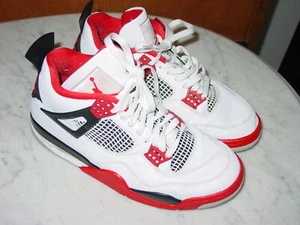 2020 Nike Air Jordan Retro 4 "Fire Red" White/Red/Black DC7770-160 Shoes Size 9 - Picture 1 of 15