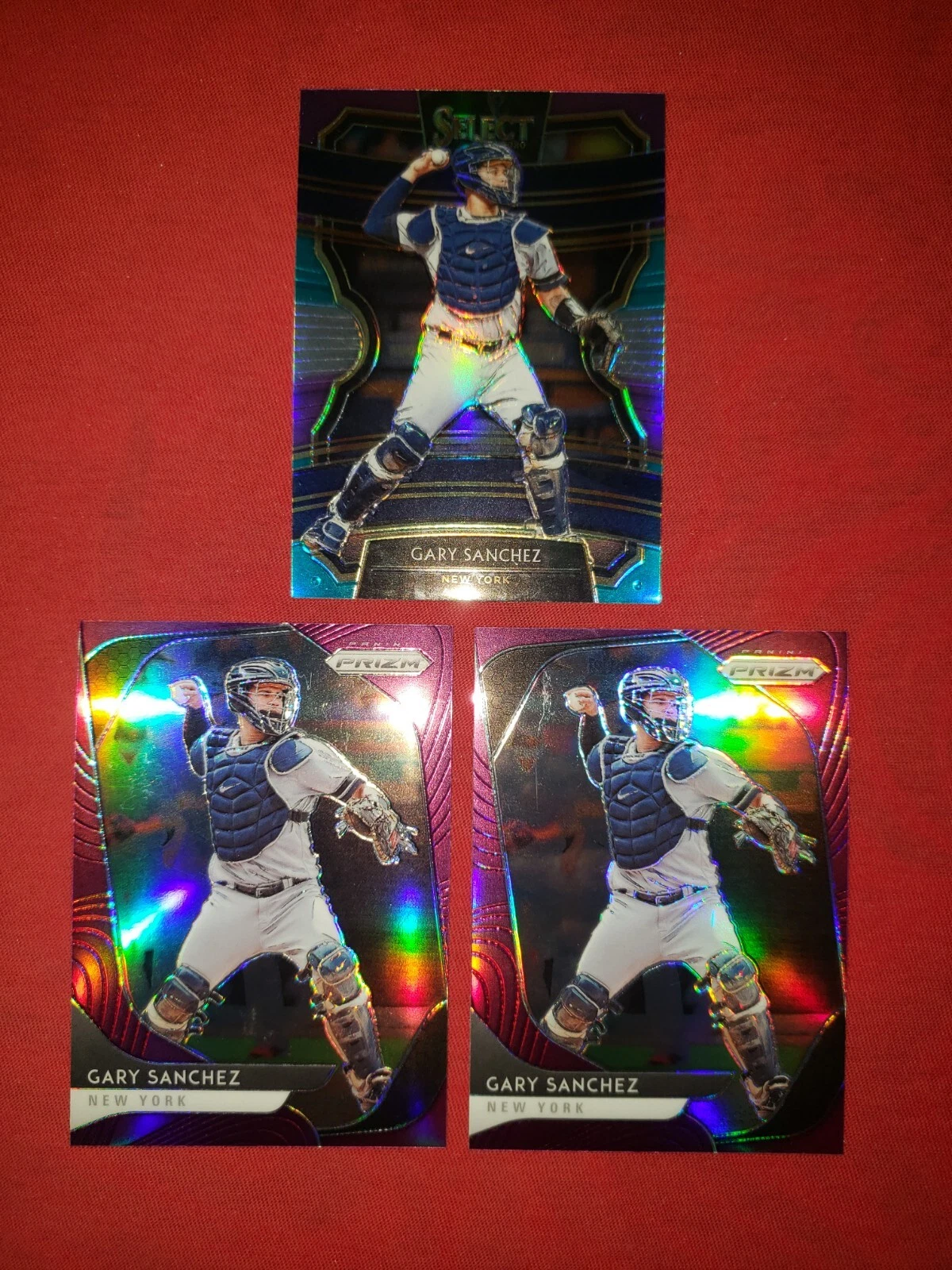 (3) 2020 Select PURPLE PRIZM 2020 Prizm PURPLE PRIZM Gary Sanchez Yankees
