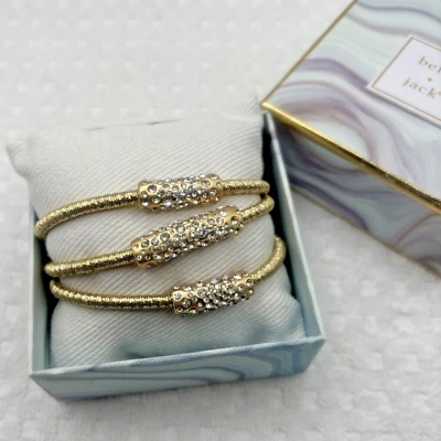 NWT Bella & Jack Gold-tone 3 Strand Bracelet with Pave. Magnetic Closure. - Image 1 of 4