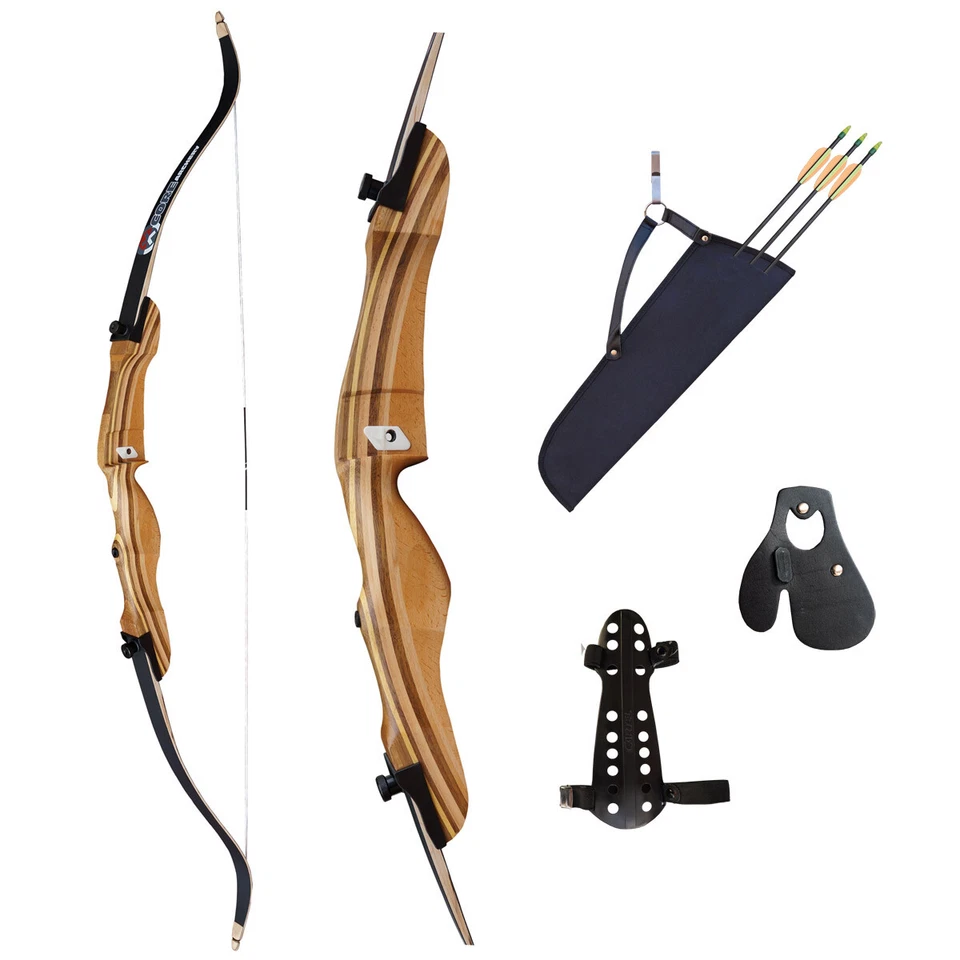 FRANKS-CASTLE Bogenset Recurvebogen Core Black 68" 14-38 lbs mit Zubehör und Pfeilen