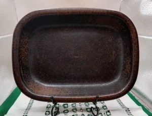 Arabia Finland Ruska 12" Rectangular Baker Rustic Brown/Black - Picture 1 of 2