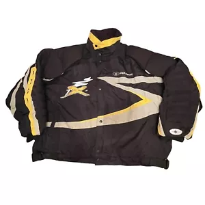 Polaris Edge Mens Racing Snowmobile Jacket Insulated Yellow Black Full Zip XXL - Picture 1 of 15
