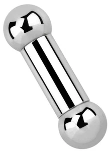 Intim Ohr Piercing Schmuck Stab Barbell in 8,0mm Stärke mit 2 Verschlusskugeln - Bild 1 von 3