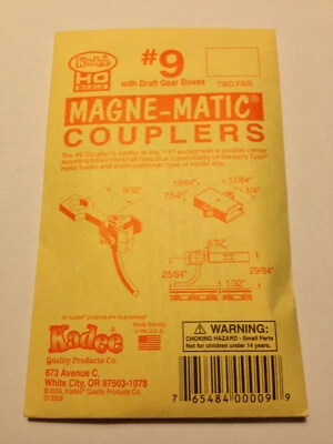 Nouveau Lot De Couples Kadee N°9 H0 Spur Medium (9/32") Shank Centré (2 Paires) - Photo 1/4