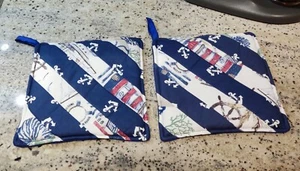 Topflappen  Patchwork 2er Set mit Vlies gefüttert. 23x23cm - Bild 1 von 2