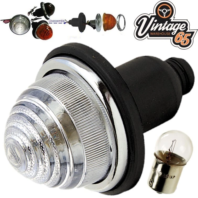  Clear Side Light 12v Classic Mini Austin Minor For Land Rover Lucas Style Front - Image 1 of 1