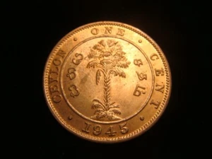 CEYLON. ONE CENT 1945. Nice! Free shipping. - Picture 1 of 2