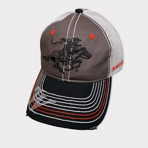 Wincheser Rifles Gun ball cap hat strap back gray destressed horse & rider - Picture 1 of 8