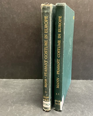 Mann 1935-6 PEASANT COSTUME IN EUROPE 2 Volume Set Ex-Library Rebind HC - Image 1 of 4