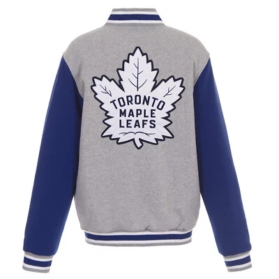 NHL Toronto Maple Leafs Reversible Full Snap Fleece Jacket  Embroidered Logos JH - Image 1 of 4