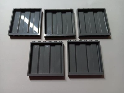 LEGO LOTE A GRANEL 5 PANELES DE PARED GRIS AZULADO OSCURO CORRUGADO 1X6X5 #23405 Foto 1 de 2