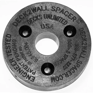 Espaciador de pared Deck2Wall espaciador de polipropileno negro 2-1/2 pulgadas Diámetro 5/8 pulgadas. grueso 100 - Imagen 1 de 2