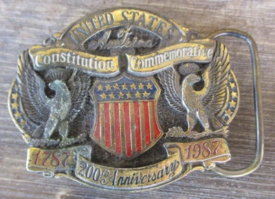 Fivela de cinto comemorativa do 200º aniversário da Constituição dos Estados Unidos da América - Imagem 1 de 3