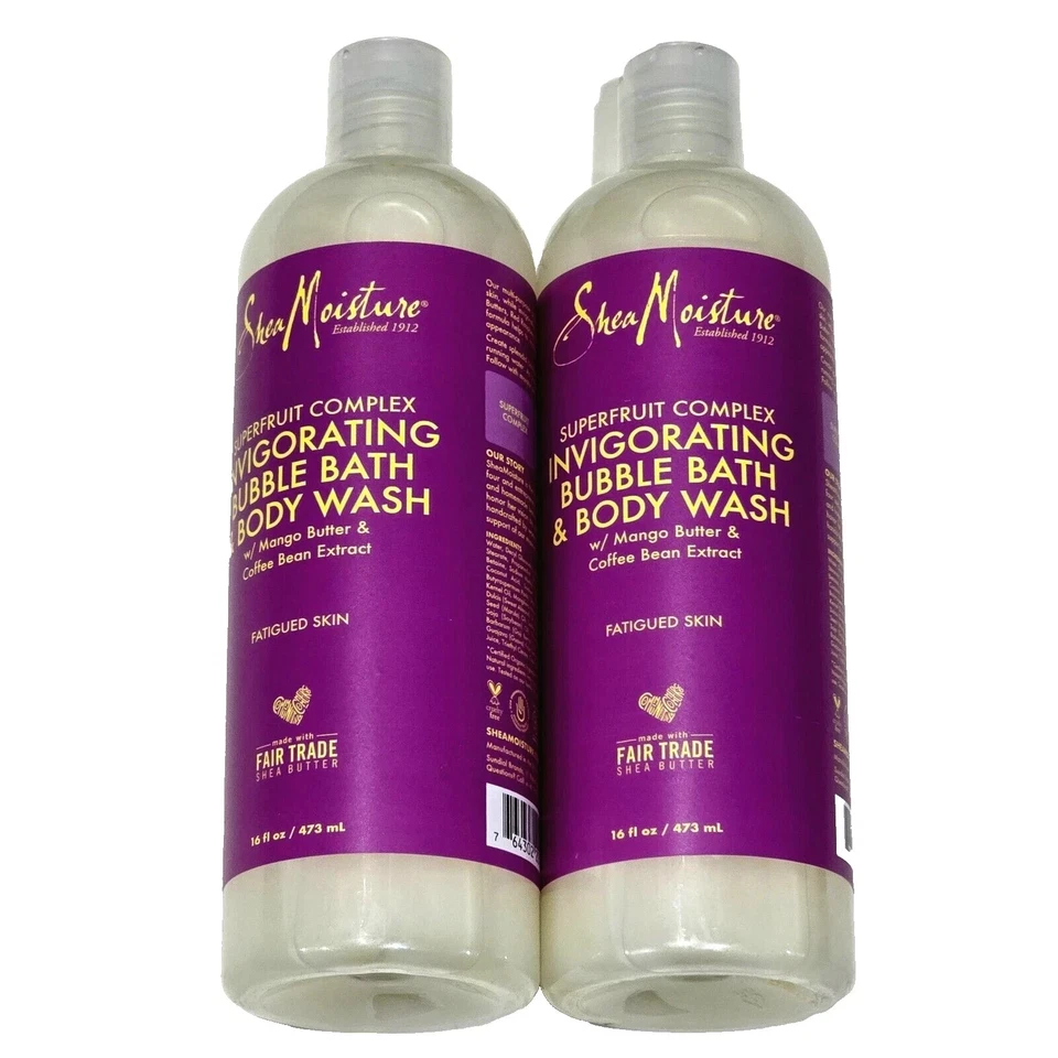 Karité Moisture Superfruit Complex Invigilante Burbuja Baño Jabón Corporal 16oz PACK de 2 Foto 1 de 1