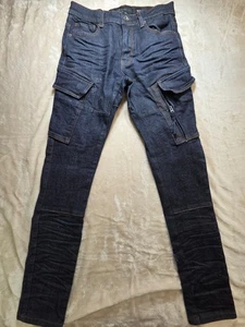 Decibel Jeans Men's 30x32 Moto Cargo Blue Pants Mid Rise Slim Skinny Straight - Picture 1 of 10