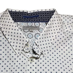 Ted Baker London Shirt Mens 6 / XXL White Button Up Short Sleeve Abstract Floral - Picture 1 of 7