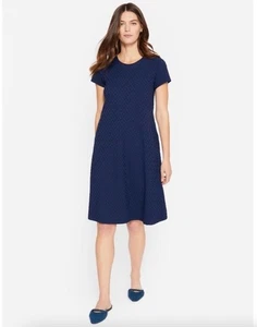 Vestido J.McLaughlin Swing en Jacquard Diamante Duval Azul Marino Para Mujer Talla Pequeña - Imagen 1 de 9