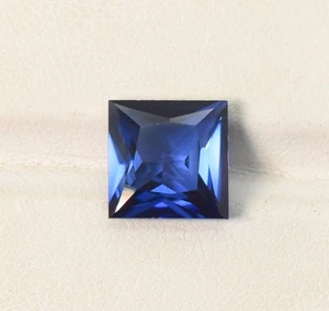 Blue Sapphire Princess Cut 3 mm To 16 mm Loose Gemstone Square Faceted - Picture 1 of 6