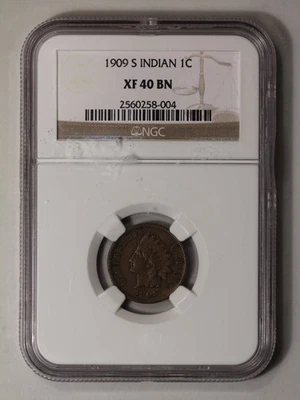 1909-S Bronze Indian Cent 1C NGC XF40BN - Image 1 of 4