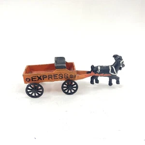 Vintage Spielzeug Gusseisen Expresswagen gezogen von Ziege - Bild 1 von 5