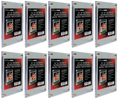 10 Portatarjetas coleccionables deportivas Ultra Pro 1/4" 4 tornillos no empotrados 3x5 Foto 1 de 2