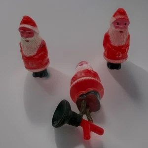 Weihnachtsmann Hartplastik Vintage Weihnachtsschmuck Spielzeug Weihnachtsdeko 3er Set - Bild 1 von 14