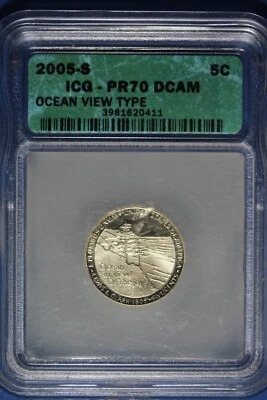 2005 S ICG PR70DCAM OCEAN VIEW JEFFERSON NICKEL #B49914 - Image 1 of 2
