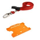 Red Safety Breakaway Lobster Clip Neck Lanyard with ID Card Badge Holder 