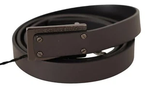 Costume National Men Dark Brown Waist Belt 100% Leather Casual Strap 100cm 40” - Picture 1 of 4