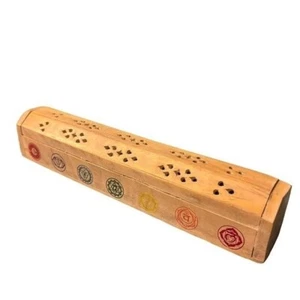 7 Chakra Raw Rosewood Incense Coffin Burning Box - Picture 1 of 9
