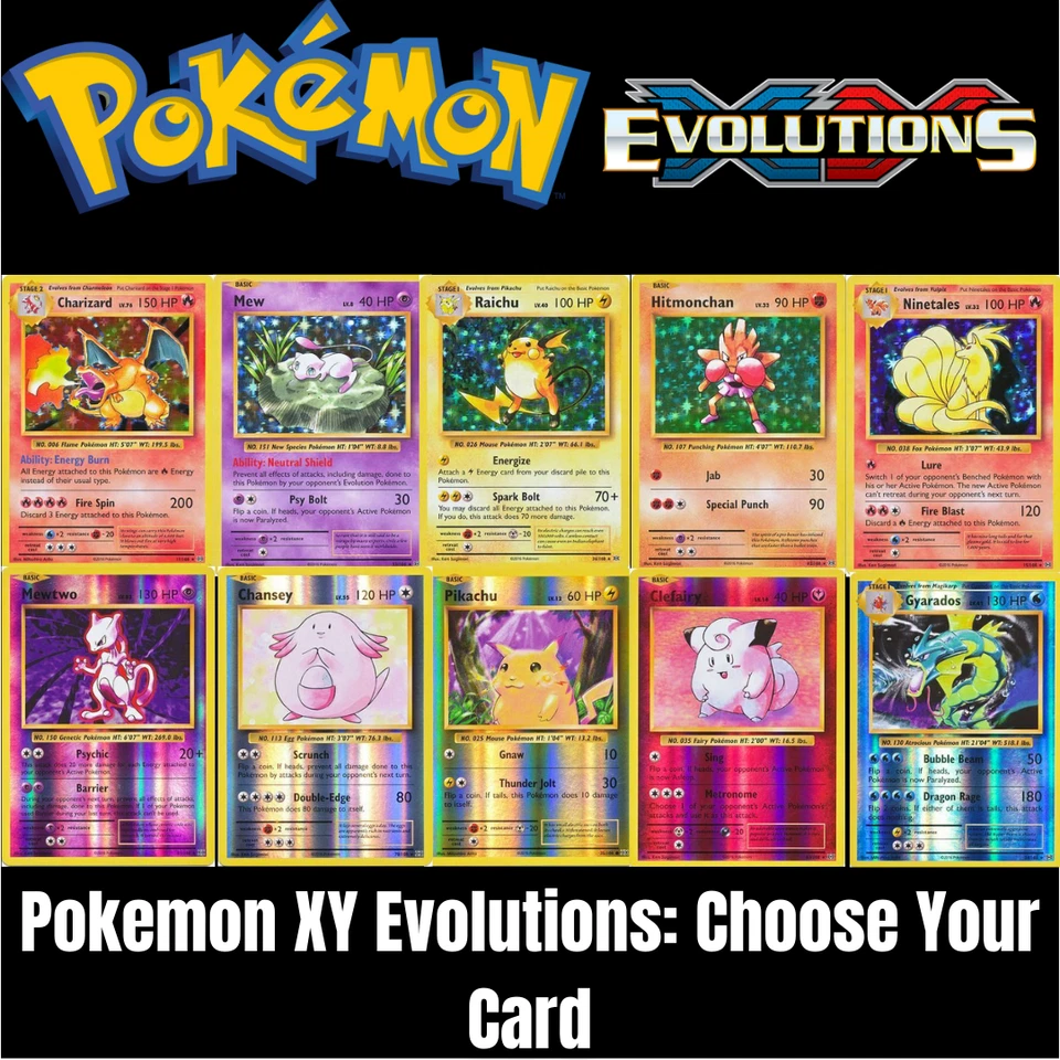 Pokemon XY Evolutions Choose Your Card! 2016 Set All Cards Available NM - Image 1 of 1