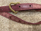 Coach Reversible Leather &amp; Fabric CC Belt, Purple, gold  buckle, sz L, 42 inches