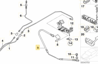 Nova mangueira de freio traseira esquerda genuína BMW X5 E53 34301165765 - Imagem 1 de 4
