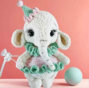 Crochet Pattern PDF Baby Elephant Amigurumi Plush Toy DIY Tutorial EN - Picture 1 of 6