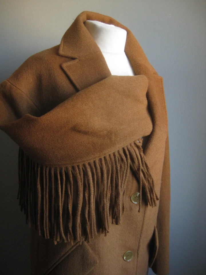 GUESS WOOL TRENCH COAT 4 6 8 Long blogger relaxed fringe cowboy NEW £205 MARTINE - Image 1 of 4