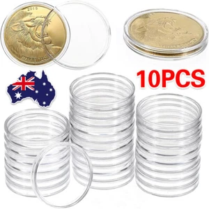10pcs 33mm Coin Capsules Acrylic Case Holder For 1 OZ Silver or Copper Rounds-AU - Picture 1 of 11