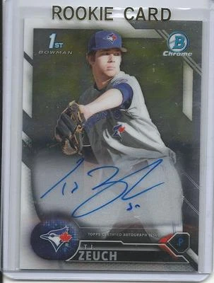 2016 Bowman Chrome Draft TJ T.J. Zeuch Auto Rookie Card RC #CDA-TZ Mint - Image 1 of 2