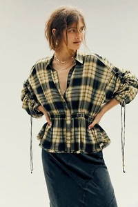 Blusa Combo Negra A Cuadros We The Free People XS Pacific Dawn Nueva con Etiquetas - Imagen 1 de 5