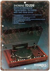 Thorens TD226 Giradischi Trascrizione Annuncio Riproduzione Vintage Insegna Metallo D122 - Foto 1 di 2