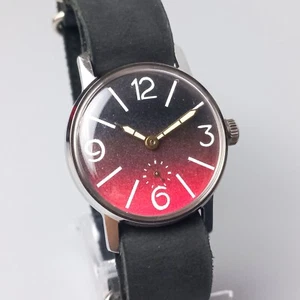 Vintage Watch Pobeda Rare Soviet Mechanical Men's Wrist Watch with Leather Band - Picture 1 of 12